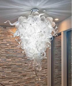 Lámparas contemporáneas Luces colgantes LED transparentes Forma de flor Luz Lámparas de techo de cristal de Murano soplado a mano Lámpara de estilo