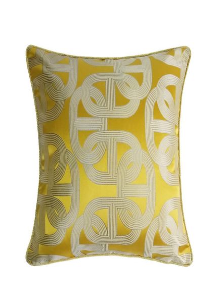 Étui à oreiller décoratif intérieur jaune contemporain chaise canapé de plancher carré de la maison décor jacquard coussin de literie tissée cov6867138