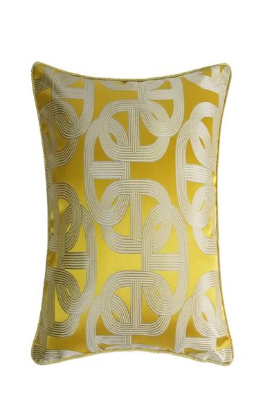 Étui à oreiller décoratif intérieur jaune contemporain chaise canapé de plancher carré de la maison décor jacquard coussin de literie tissée cov3269464