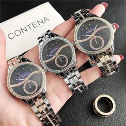 CONTENA, nuevo reloj informal de acero inoxidable para mujer, reloj de pulsera de cuarzo con cielo estrellado, reloj femenino, reloj femenino 2790