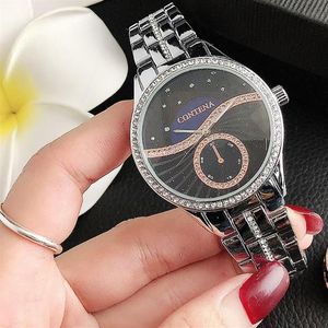 CONTENA Nieuwe Vrouwen Casual Rvs Dameshorloge Quartz Horloge Sterrenhemel Vrouwelijke Klok relogio feminino278D