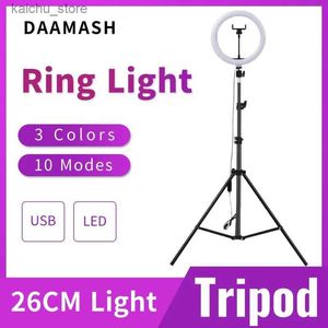 Éclairage continu 10 anneau selfie LEDGUR DIMMable Circular Tripod Makeup Makeup Light Phone Mobile Phone Mobine Light Light Celuar Makeup LED Light Y240418