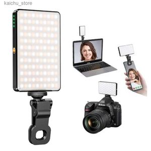 Éclairage continu 120 Clip de charge Highpower LED avec remplissage de lumière vidéo avec clip robuste pour ajuster le mode 3 lumière adapté aux lumières selfies sur les téléphones mobiles I