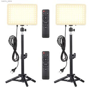 Éclairage continu Andoer 2 Pack Photography Panneau d'éclairage Film 45W Kit d'éclairage vidéo LED 2800K-6500K avec support d'éclairage de bureau pour vidéo en streaming en direct Y240418