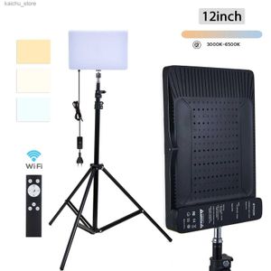 Continue verlichting LED vullamp Video Paneel Licht Dual Color 3000K-6500K Fotografie Verlichting Live Broadcast Photo Studio Licht met statief Y240418