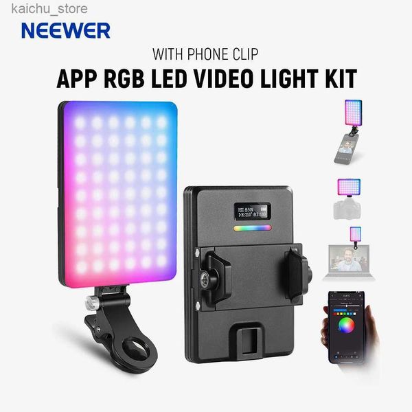 Éclairage continu Neewer VL67C RVB Selfie Light With Application Control 94 LED CRI97 2000mAh Charge adaptée à Tiktoks Portable Front et R Y240504 Y8QC