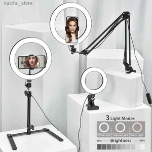 Continu Lighting Photo Tripod voor YouTube Makeup Video Live Streaming Photo Studio met Ring Light Camara Selfie Light Bracket voor mobiele telefoons Y240418