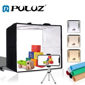 Éclairage continu PULUZ 25cm Softbox Kit Pography Accessoires Mini Boîte à Lumière Pliable Et 6 Fond Papier/12 Couleur Po Studio Soft