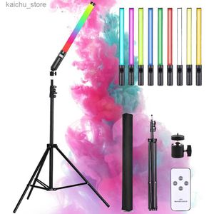 Éclairage continu Pôle lumineux RGB avec trépied Party Colored Fill Fill Light Handheld Flash Photo Lighting Vidéo Y240418