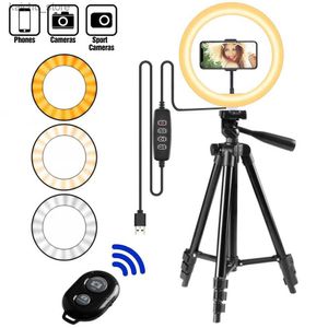 Continu Lighting Selfie Ring Light Led Ring Light Selfie met statiefring voor selfie telefoonvideo's fotoverlichting voor YouTube -telefoonstand Y240418