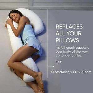 Contour Swan Body Pillow voor slapen gebreide stof comfortabel zachte zwangerschap lichaam kussen met verwijderbare deksel 240513