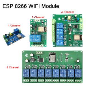 Controle 1 2 4 8 Kanaals ESP8266 Draadloze WIFI DIY Arduin Tasmota Relaismodule ESP12F Development Board DC 5V 12V 24V 32V AC 110V 220V