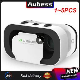 Controle 1 ~ 5 stcs Virtual Reality HD Lens Glazen stereo Google Cardboard -headset helm voor 4.76.0 inch Android iOS smartphones PC VR VR