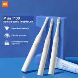 Contrôle 100% xiaomiMijia T100 brosse à dents électrique sonique adulte brosse à dents automatique à ultrasons USB brosse à dents étanche Rechargeable