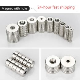 Controle 10 stuks Sterke Neodymium magneten met gat Dia 8mm20mm met M3 M4 M5 Verzonken Ringgat Zeldzame Aarde Ronde N35 Magneet Sterk