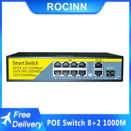 Contrôle 11 Port Smart Poe Gigabit Network Interrupteur 52V pour la caméra IP / Caméra AP / POE sans fil 1000 Mbps Port réseau 8 PORT POE 1 SFP