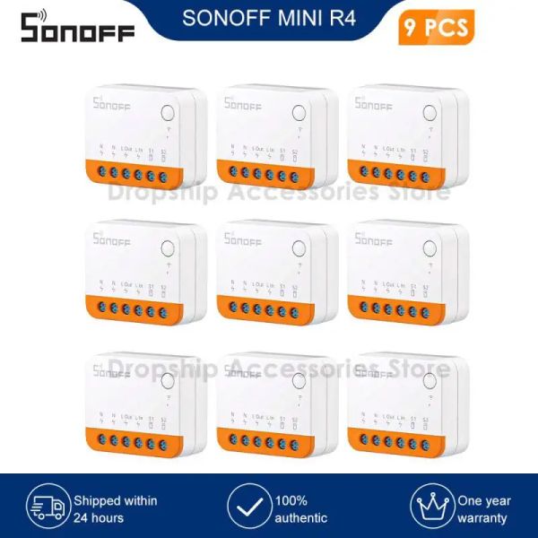 Control 110PCS SONOFF MINI R4 Módulo de interruptor Wifi Smart WiFi Interruptor de 2 vías Smart Home Works R5 SMATE Control inalámbrico Alexa Google Home