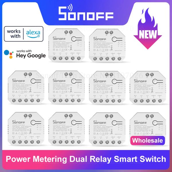 Contrôle 120pcs Sonoff dualr3 module de relais double bricolage mini-service d'alimentation Smart Switch à deux voies Smart Home Control via Ewelink Alexa Google