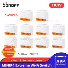 Contrôle 120pcs Sonoff mini R4 Module WiFi Switch Smart WiFi 2 voies Switch Home Smart Works R5 Smate Wireless Control Alexa Google Home