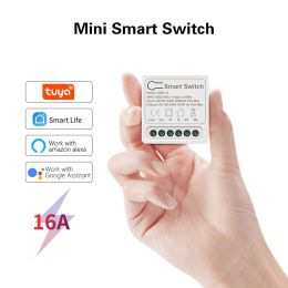 Control 16a Tuya Mini Switch Wifi Switch Módulo Smart Life Remote Voice Control de luz Smart Diy Switch Inicio inteligente con Alexa Google Home