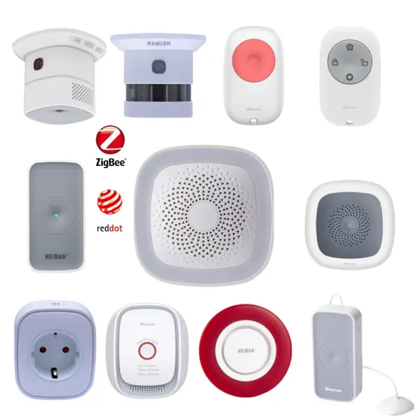 CONTRÔLE 2023 DIY Heiman Zigbee3.0 Smart Home Alarm System Détecteur de fumée Détecteur de gaz Contrôle du monoxyde de carbone par application Hismart