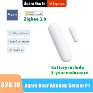 Contrôle 2023 Le plus récent capteur de fenêtre de porte Aqara P1 Zigbee 3.0 Visualisation à distance des appareils de maison intelligente de liaison intelligente fonctionnent avec l'application Homekit