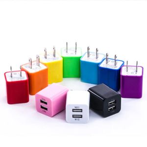 Controle 20 stcs/Lot 5V 2A US/EU -plug Dual USB -poorten Opladen AC Power Adapter Home Travel Wall Charger voor Smart Mobile Phone Tablet