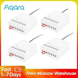 Controle 24H Aqara Tweewegbesturingsmodule Draadloze relaiscontroller Zigbee 2 kanalen Werk voor Smart Xiaomi Home Mijia APP Apple HomeKit