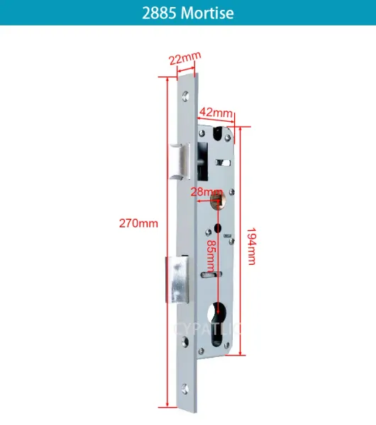 CONTRÔLE 2885 3085 3585 4585 5085 5585 6085 7085 Mortise du corps de verrouillage de taille pour les verrous minces en aluminium intelligent