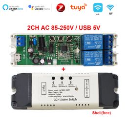 Contrôle 2CH 4CH Zigbee Module de relais APP Wifi Module de commutateur intelligent 433 télécommande maison intelligente Garage relais à distance Alexa Google Home