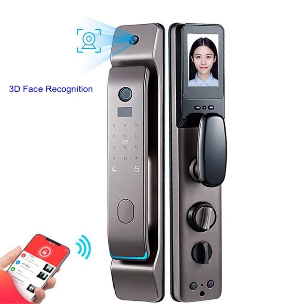 Contrôle la reconnaissance du visage infrarouge 3D Verrouille de porte intelligente application Wifi Palm Imprimer empreinte mot de passe IC Carte de porte électronique automatique