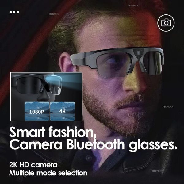 Contrôle 4K HD 1080p Smart Lunes Camcorders Camera Video Driving Enregistrement d'enregistrement avec caméscope de lunettes pour extérieur