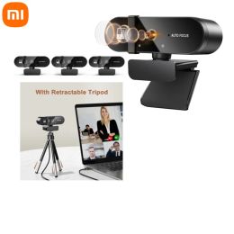 Contrôler la webcam 4k 1080p mini caméra 2k Full HD webcam avec caméra Web Microphone Autofocus pour ordinateur portable PC en ligne Caméra en ligne