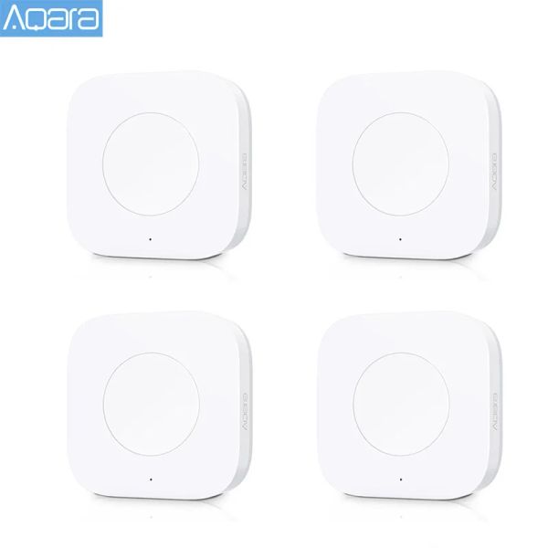 Control 4 Uds Aqara Sensor inteligente inalámbrico Mini interruptor llave Zigbee conexión remota una tecla botón de control seguridad del hogar Mihome Homekit