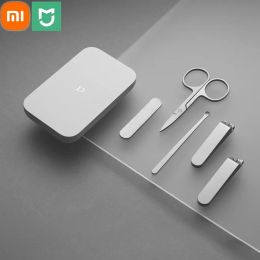 Controle 5 In 1 Xiaomi Mijia 420 roestvrij staal nagel Clippers Pedicure Care Trimmer draagbare nagelbestand met antisplash opslagschaal