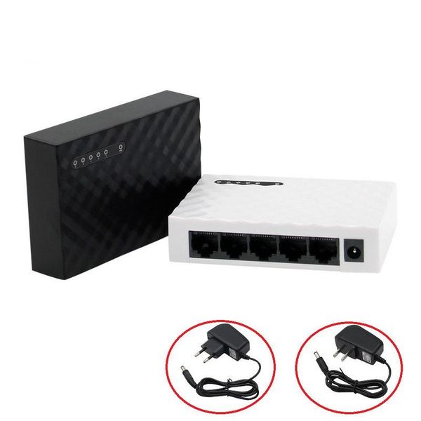 Contrôle 5 ports Portas gigabit mini commutateur réseau 1000 Mbps Ethernet Smart Swither High Performance avec adaptateur d'alimentation