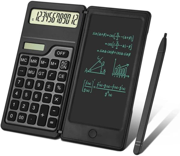 Contrôle 6,5 pouces Portable Calculator LCD Écriture d'écran Tablette pliante Calculatrice scientifique Tablette numérique Drawing Pad avec stylet stylo