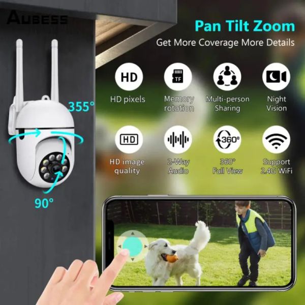 Contrôle 720p suivi automatique caméra Ip maison intelligente extérieure sans fil Wifi caméra bébé moniteur Web vidéo Surveillance détection de mouvement alarme