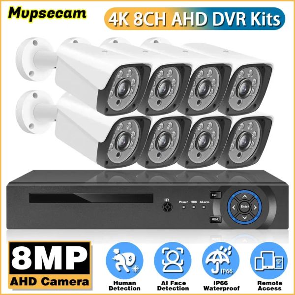 CONTRÔLE 8CH CCTV SYSTÈME 8MP Kit de caméra SMART AHD 4K Video HD Video 6IN1 DVR Recorder Système de surveillance