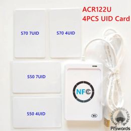 Controle ACR122U NFC RFID Smart Card Reader Writer met 7 UID 4 UID Writeable Clone Software S50 S70 Toegangsbesturingskaart ISO 14443
