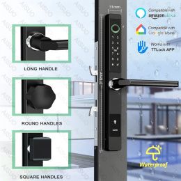 Besturing Aisuo FI Waterdichte Bluetooth TT Lock Remote ontgrendel Vingerafdruk Magnetische kaart Wachtwoord Key Outdoor Smart Door Lock