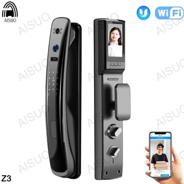 CONTRÔLER AISUO Z3 WiFi App Phone Mobile Phone Remote Déverrouille avec la caméra Mot de passe de la carte magnétique de l'appareil photo