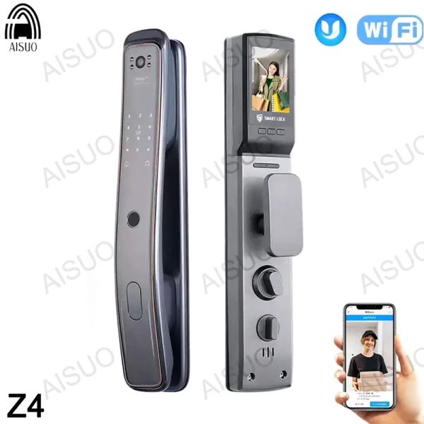 CONTRÔLER AISUO Z4 WiFi App Phone Mobile Phone Remote Déverrouille avec la caméra Mot de passe de la carte magnétique de l'appareil photo
