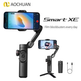 Controle Aochuan Smart XE 3axis Gimbal Stabilizer opvouwbare selfie stick App Control Handheld Stabilizer voor mobiele telefoons smartphone mobiel