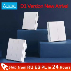 Control Aqara D1 interruptor de pared inteligente llave inalámbrica interruptor de luz de Control remoto sin cable de fuego neutro funciona con la aplicación Homekit Mi Home