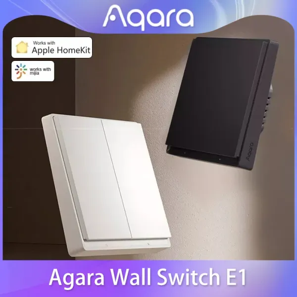 Contrôle Aqara E1 interrupteur mural avec neutre pas neutre maison intelligente ZigBee 3.0 sans fil clé interrupteur d'éclairage fil de feu pour Mi Home Homekit