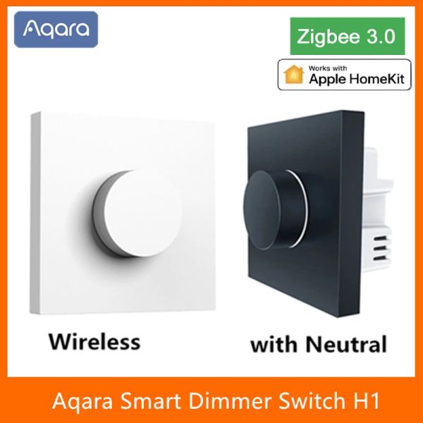Contrôle Aqara H1 Smart Dimmer Wireless Rotary Interrupteur avec télécommande neutre en zigbee 3.0 pour le rideau lumineux de l'ampoule intelligente Homekit