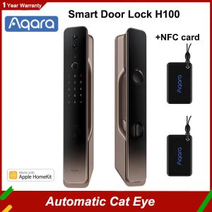 Controle Aqara Smart Door Lock H100 Automatisch Cat Eye Zigbee Body Light Sensor NFC Bluetooth Fingerprint Unlock HomeKit Aqara Home App