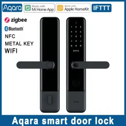 Controle Aqara Smart Door Lock N100 N200 Fingerprint Bluetooth -wachtwoord NFC -sleutel Totaal 7 Ontgrendel manieren werken met MI of Apple HomeKit Home