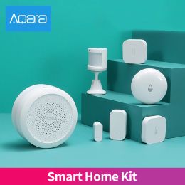 Contrôle Aqara Kit de maison intelligente Zigbee Hub commutateur sans fil capteur d'humidité humaine capteurs de porte télécommande travail mi home app